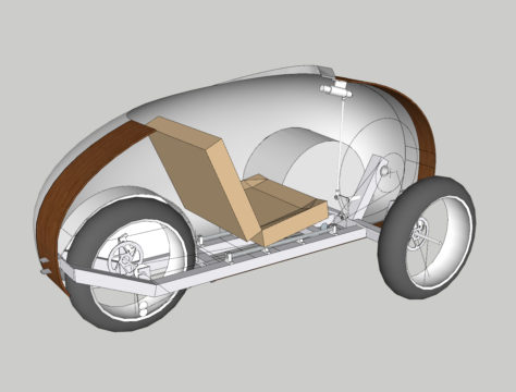 Velopetta design from rear with cutaway